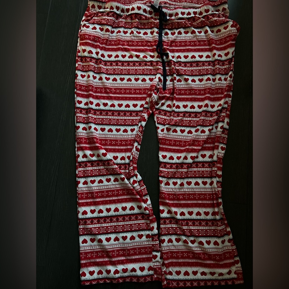 George Hearts Red and White Cozy pJ bottom/lounger pants  size4x  hearts